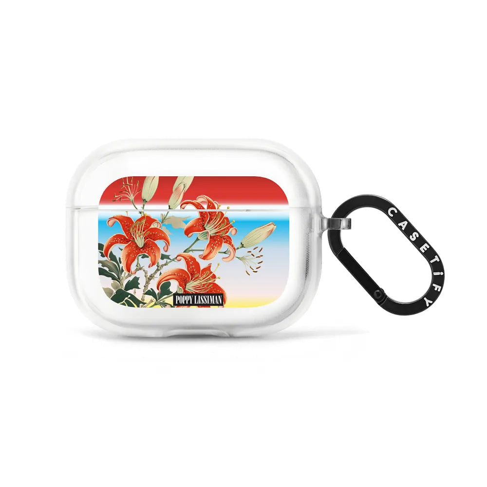 Red Lilies Earbuds Case | Image 1