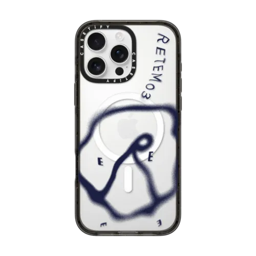 RETEM03 Glitch Purple Logo Case | iPhone 16 Pro Max / Impact Case MagSafe Compatible / Black | Image 1