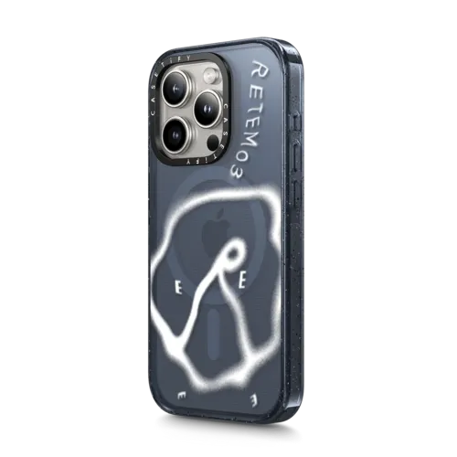 RETEM03 Glitch White Logo Case | iPhone 15 Pro Max / Impact Case MagSafe Compatible / Classic Blue | Image 2