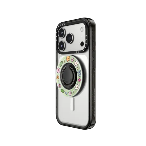 Floral Nikioooo | Snappy Ring Holder / Snappy Mirror Ring Holder MagSafe Compatible / Silver | Image 2