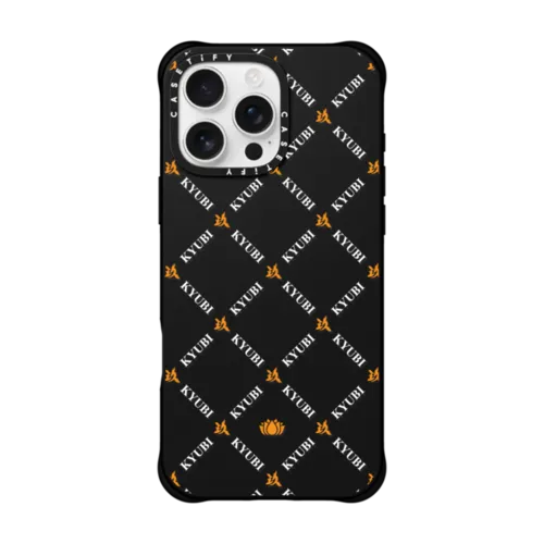 KYUBI Cross on Leather | iPhone 16 Pro Max / BioVeg Case MagSafe Compatible / Black | Image 1