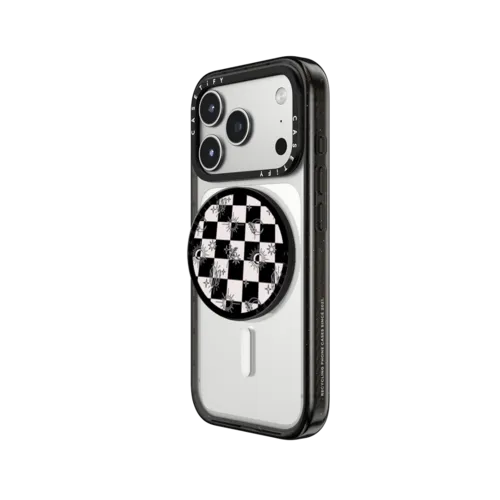 witchy checkered print | Snappy Grip Stand / Snappy Grip Stand MagSafe Compatible / Black | Image 2