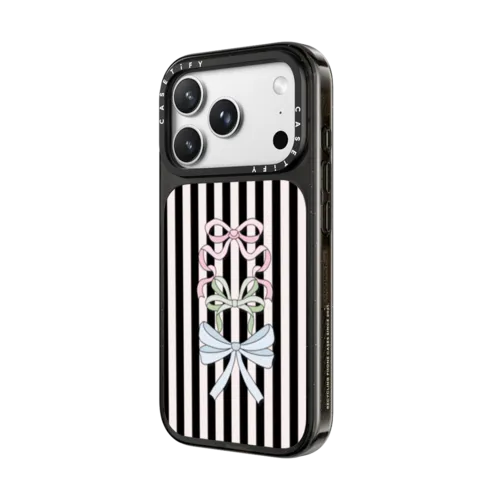 Ribbons & Stripes Petite | iPhone 18 Pro Max / Impact Case MagSafe Compatible - Glossy / Glossy Black | Image 2