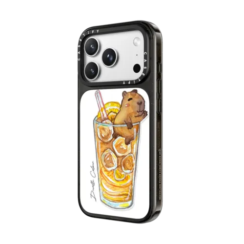 Capybara Lemon Tea | iPhone 18 Pro Max / Impact Case MagSafe Compatible - Glossy / Glossy Black | Image 2
