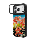 Red Lilies Case - Mirror Case Edition | iPhone 17 Pro Max / Mirror Ring Stand Case MagSafe Compatible / Silver on Black | Image 2