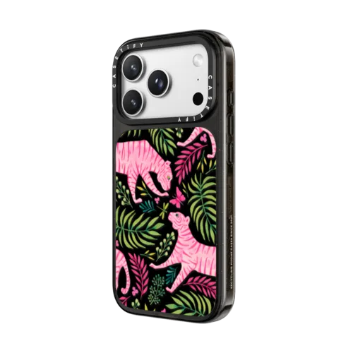 Pink Tigers by Grace Andersson | iPhone 18 Pro Max / Impact Case MagSafe Compatible - Glossy / Glossy Black | Image 2