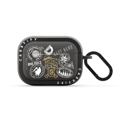 ONE PIECE 25th Chronicle Stamp Earbuds Case | AirPods Pro 2 / Earbuds Bounce Case / Matte Charcoal | Image 1