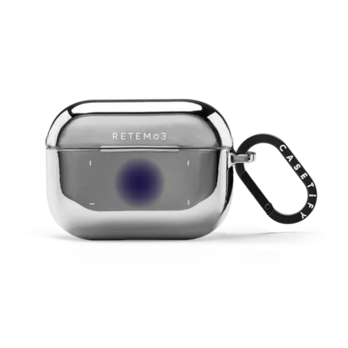 RETEM03 Light Halo Earbuds Case (White) | AirPods Pro 2 / Earbuds Mirror Case / Silver | Image 1