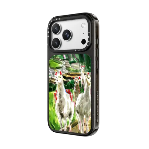 Machu Picchu Llama Party | iPhone 18 Pro Max / Impact Case MagSafe Compatible - Glossy / Glossy Black | Image 2