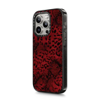Dark Red Leopard | iPhone 15 Pro Max / Impact Case MagSafe Compatible / Black | Image 2