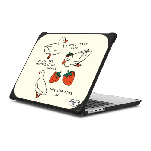 kind ducks and berries | MacBook Pro 14-inch (M1 - M5) / MacBook Bounce Case / Black | Image 1
