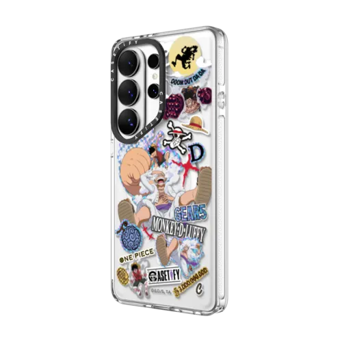Luffy Gears Evolution Sticker Mania Case | Galaxy S26 Ultra / Impact Clear Magnetic Case / Clear | Image 2