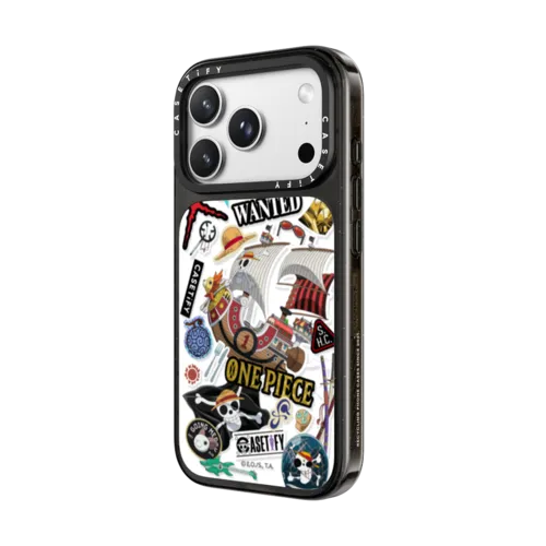 ONE PIECE 25th Straw Hat Crew Sticker Case | iPhone 18 Pro Max / Impact Case MagSafe Compatible - Glossy / Glossy Black | Image 2