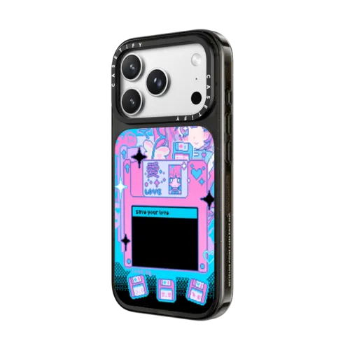 Floppy Disk Love | iPhone 18 Pro Max / Impact Case MagSafe Compatible - Glossy / Glossy Black | Image 2