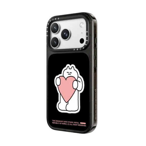 SOSO PINK HEART | iPhone 18 Pro Max / Impact Case MagSafe Compatible - Glossy / Glossy Black | Image 2