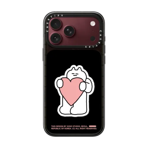 SOSO PINK HEART | iPhone 18 Pro Max / Impact Case MagSafe Compatible - Glossy / Glossy Black | Image 1
