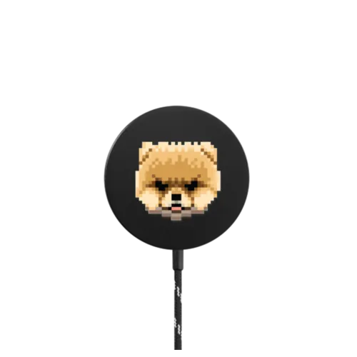 Outraged Pom-pom |   / PowerThru Magnetic Wireless Charger MagSafe Compatible / Black | Image 1