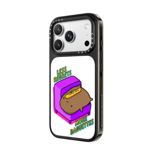 less regrets, more baguettes | iPhone 18 Pro Max / Impact Case MagSafe Compatible - Glossy / Glossy Black | Image 2