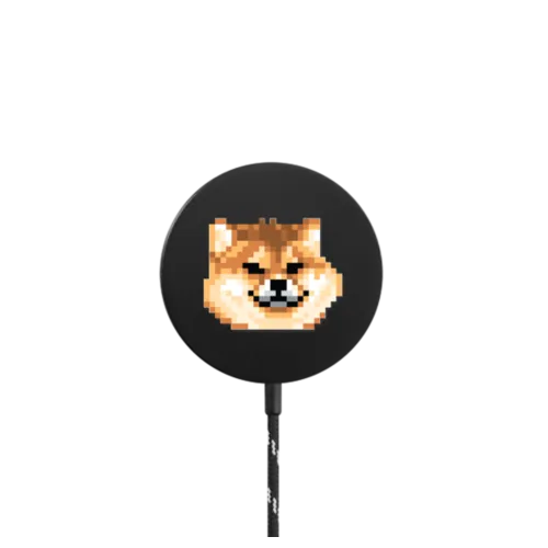 Stubborn Shiba Inu |   / PowerThru Magnetic Wireless Charger MagSafe Compatible / Black | Image 1