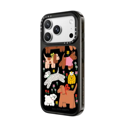 Dogs in the meadow | iPhone 18 Pro Max / Impact Case MagSafe Compatible - Glossy / Glossy Black | Image 2