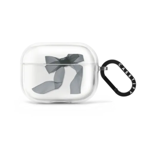 Black Organza Ribbon | AirPods Pro 2 / Earbuds Impact Case / Frost | Image 1
