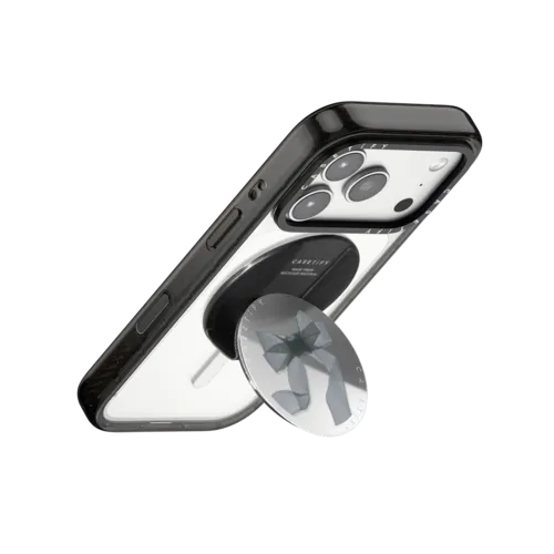 Black Organza Ribbon | Snappy Grip Stand / Snappy Mirror Grip Stand MagSafe Compatible / Silver | Image 3
