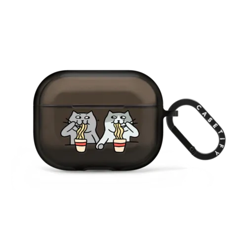 noodles cats | AirPods Pro 2 / Earbuds Impact Case / Black | Image 1