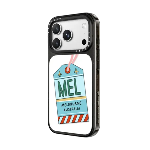 Melbourne Travel Tag | iPhone 18 Pro Max / Impact Case MagSafe Compatible - Glossy / Glossy Black | Image 2