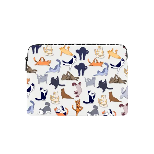YOGA CATS | Small (13") / Impact Laptop Sleeve / Multicolor | Image 1