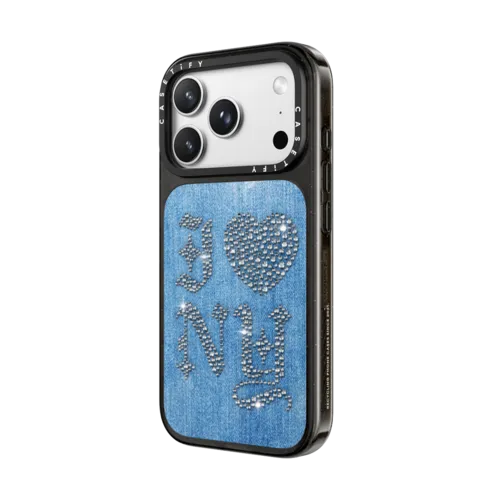 Mad Realities x Anaa Saber: Denim and Diamante | iPhone 18 Pro Max / Impact Case MagSafe Compatible - Glossy / Glossy Black | Image 2