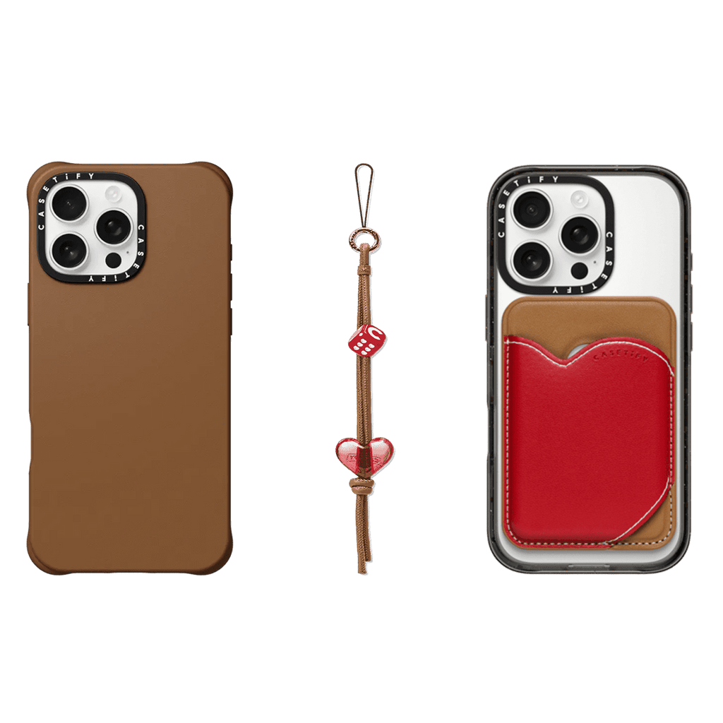 3-in-1 BioVeg Set- iPhone 16 Pro Max (Tan) & Heart Wallet (Tan) & Phone Charm (Tan) | Image 1