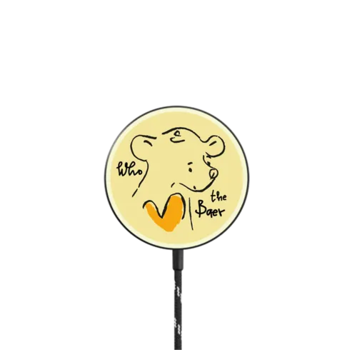 Who the Baer (Yellow) |   / PowerThru Magnetic Wireless Charger MagSafe Compatible / Black | Image 1