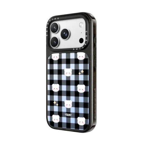 dreamy blue mochi plaid | iPhone 18 Pro Max / Impact Case MagSafe Compatible - Glossy / Glossy Black | Image 2