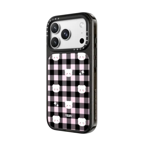 sweet pink mochi plaid | iPhone 18 Pro Max / Impact Case MagSafe Compatible - Glossy / Glossy Black | Image 2
