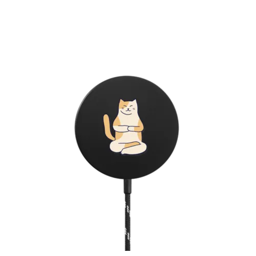 YOGA CAT |   / PowerThru Magnetic Wireless Charger MagSafe Compatible / Black | Image 1