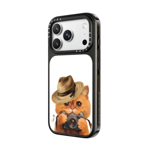 Amber Cat by LeonLollipop | iPhone 18 Pro Max / Impact Case MagSafe Compatible - Glossy / Glossy Black | Image 2