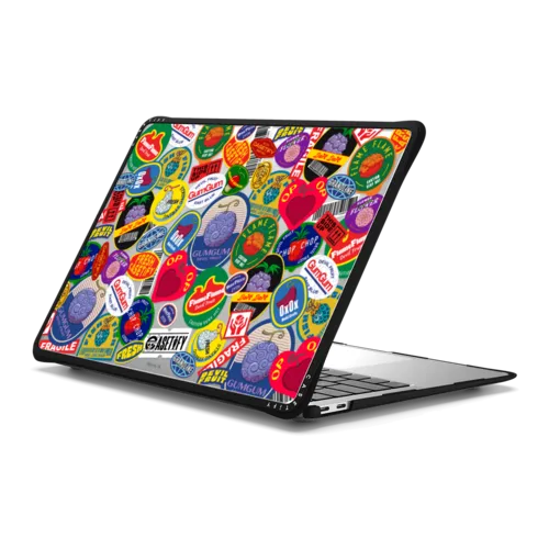 Devil Fruits Label Sticker Laptop Case | MacBook Air 13-inch (M1 / Intel) / MacBook Impact Case / Black | Image 1