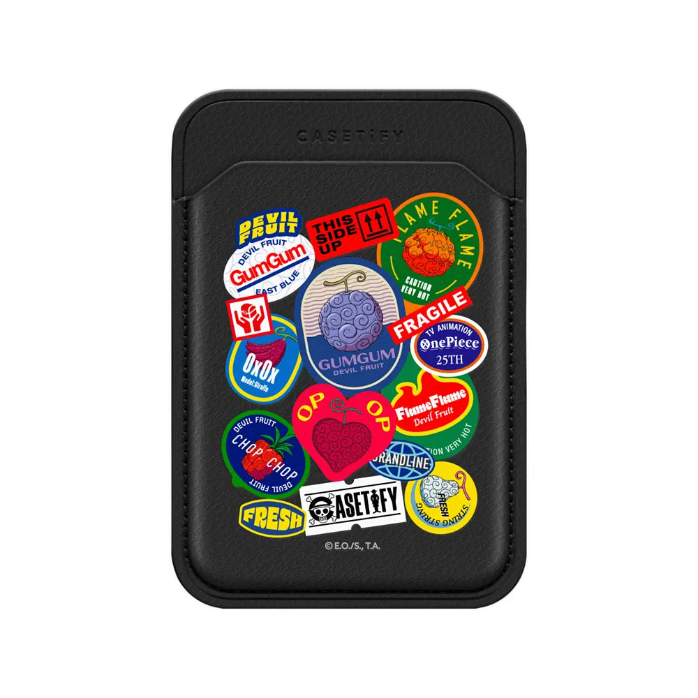 Devil Fruits Label Sticker Snappy Leather Wallet