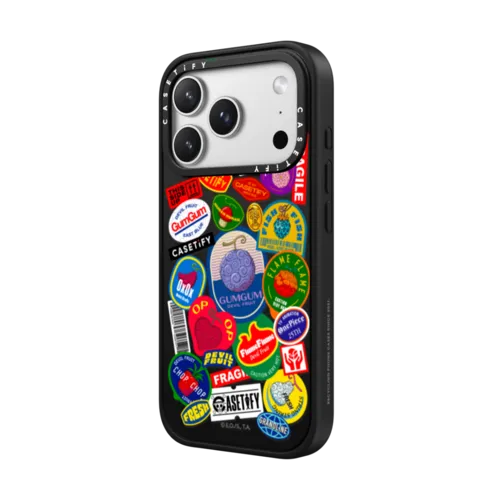 Devil Fruits Label Sticker Case | iPhone 17 Pro Max / Impact Case MagSafe Compatible / Matte Black | Image 2
