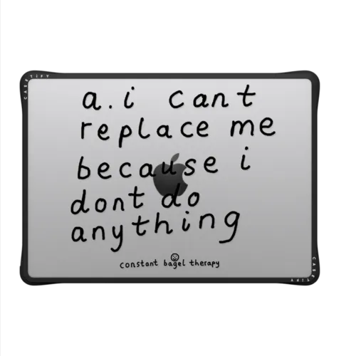 a.i can't replace me because i don't do anything | MacBook Pro 14-inch (M1 - M5) / MacBook Impact Case / Black | Image 2
