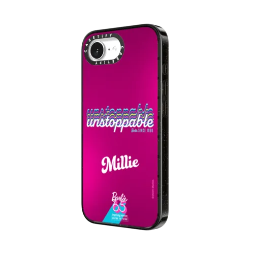 Custom Barbie 65th Anniversary Edition Unstoppable Case - Pink Edition | iPhone 16e / Impact Case MagSafe Compatible / Black | Image 2