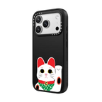 Waving Lucky Cat | iPhone 17 Pro Max / Impact Case MagSafe Compatible / Matte Black | Image 2