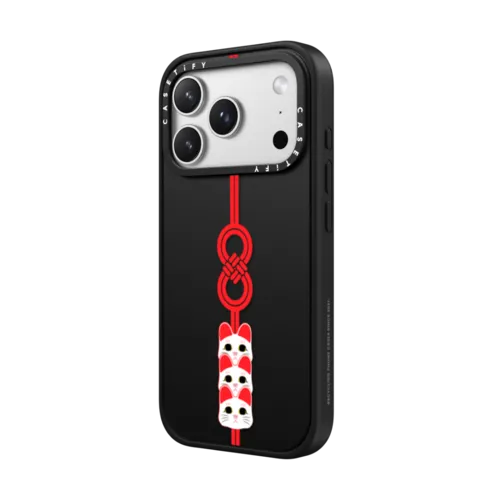 Lucky Knot, Lucky Cat | iPhone 17 Pro Max / Impact Case MagSafe Compatible / Matte Black | Image 2