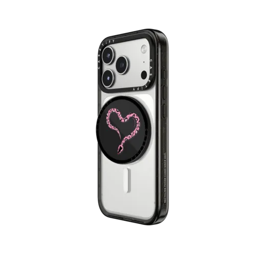 Pink Heart Snake | Snappy Grip Stand / Snappy Grip Stand MagSafe Compatible / Black | Image 2