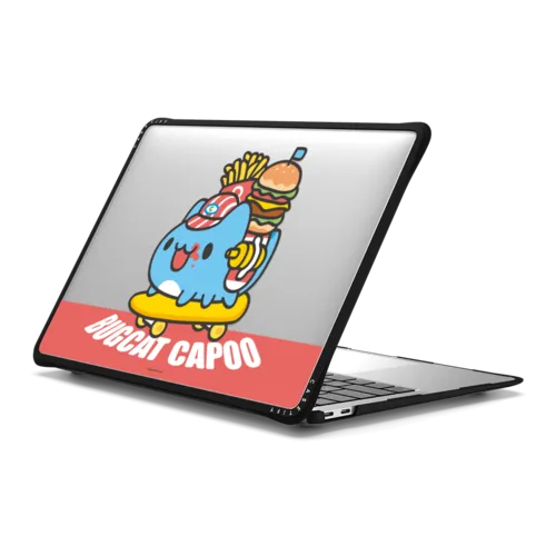 Bugcat Capoo Skater Laptop Case | MacBook Air 13-inch (M1 / Intel) / MacBook Impact Case / Black | Image 1