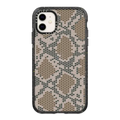 Brown Heart Snake Print | iPhone 11 / Impact Case / Black | Image 1