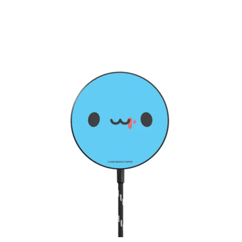 Bugcat Capoo Face Magnetic Wireless Charger |   / PowerThru Magnetic Wireless Charger MagSafe Compatible / Black | Image 1