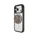 Brown Heart Snake Print | Snappy Grip Stand / Snappy Mirror Grip Stand MagSafe Compatible / Silver | Image 2