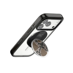 Brown Heart Snake Print | Snappy Grip Stand / Snappy Mirror Grip Stand MagSafe Compatible / Silver | Image 3