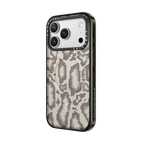 Beige Heart Snake Print | iPhone 17 Pro Max / Impact Case MagSafe Compatible / Black | Image 2